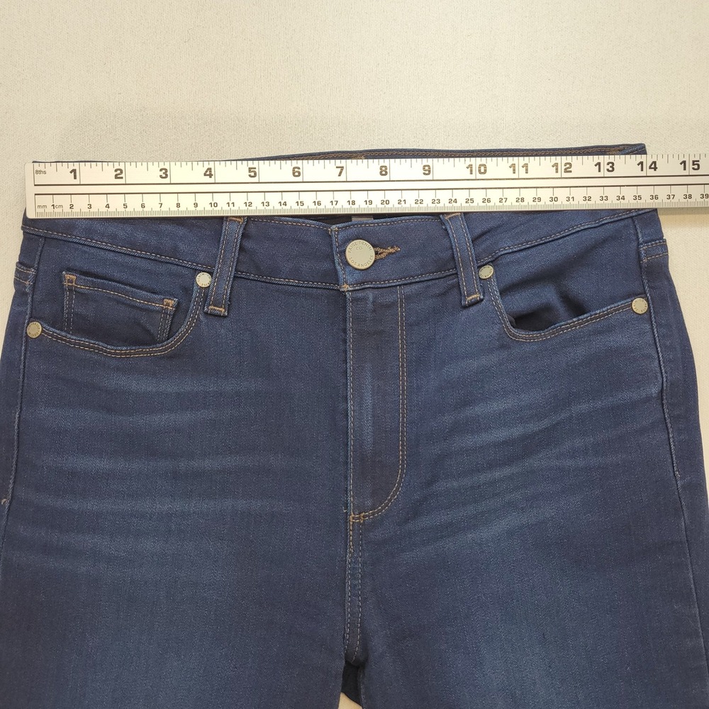 PAIGE Bell Canyon Flare Jeans Womens 28 Blue High Rise Bell Bottom Stretch Denim - Picture 8 of 11